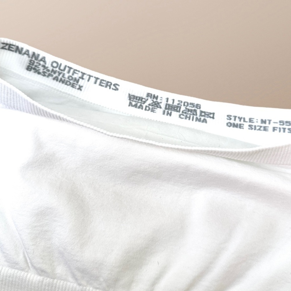 Zenana Outfitters White Strapless Bandeau Top One Size - Picture 4 of 4